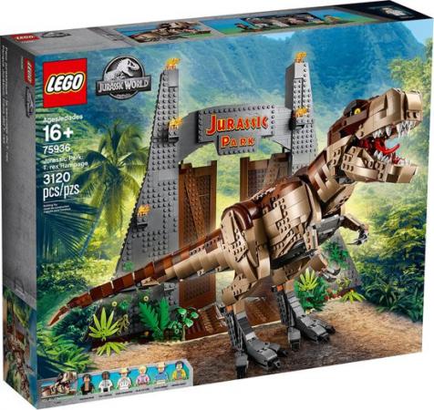 LEGO Bouwstenen 3000-4000 Jurassic World Jurassic Park: T. rex chaos (75936) — 3.120 stukjes, huren vanaf €13,75/week