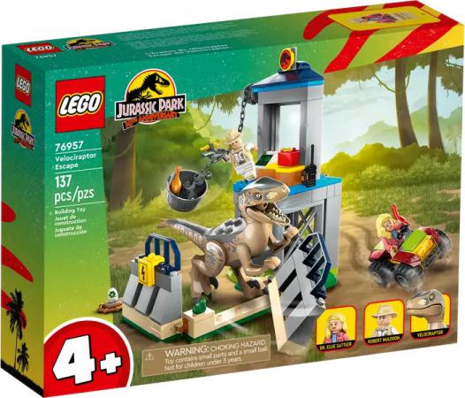 LEGO Bouwstenen 0000-1000 Jurassic World Velociraptor ontsnapping (76957) — 137 stukjes, huren vanaf €4,00/week