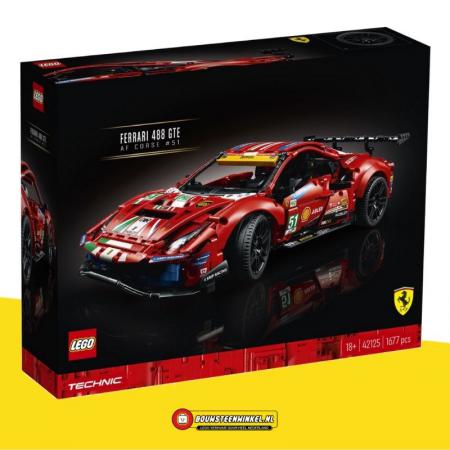 LEGO Technic Ferrari 488 GTE AF Corse #51 - 42125G (42125G) — 1.600 stukjes, huren vanaf €10,25/week